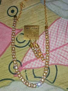 Gold Necklace and Earring Set