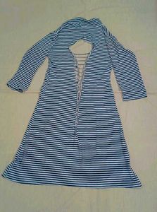 Striped Open Front Longline Cardigan