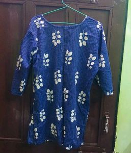 Blue Floral Print Kurta