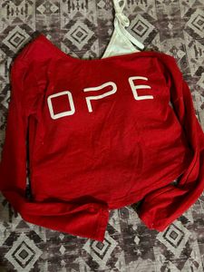 Red Crop Top with "DOPE" Print