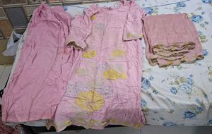 Pink Kurta Set with Floral Embroidery