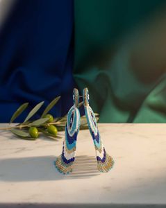 Beaded Evil Eye Earrings