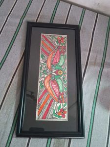 Framed Folk Art Bird Painting