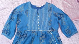 Blue Floral Tiered Kurta