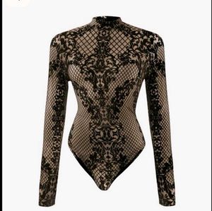 Patterned Long Sleeve Bodysuit
