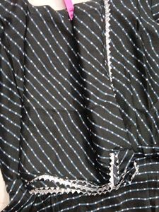 bust 34 Elegant Black Striped Gown