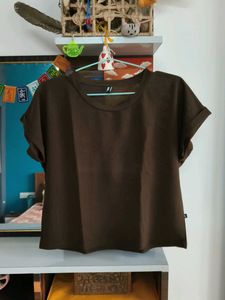 Brown Cropped T-Shirt