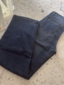 High-Waisted Wide-Leg Blue Jeans