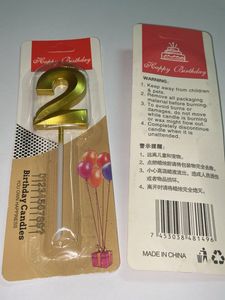Number 22 set of golden birthday candles