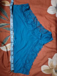 Teal Lace Trim Briefs