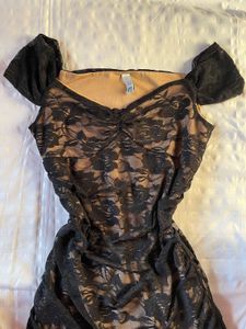Elegant Black Lace Mini Dress