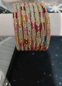 Colorful crystal & beaded Bangles Set🤩✨