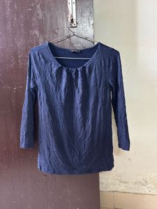 Navy Blue Polka Dot Top