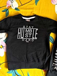 Black "Hustle" Sweatshirt &amp; Pants Set