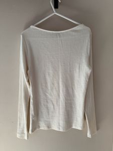 Roadster White Ribbed Fitted Long-Sleeve Top