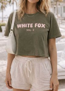 New Pinterest Aesthetic White Fox Vol. 2 Cropped T