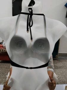 CENSORED European Brand Black Ruffled Halter Bikin