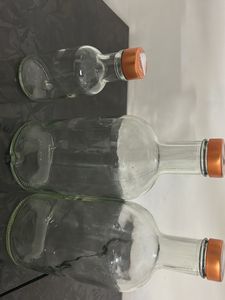 Clear Glass Bottle with Orange Cap(3 bottles)