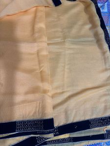Elegant Yellow Saree with Embellished Border
