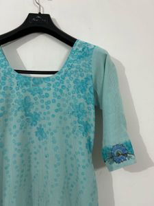 Beautiful Blue Floral Kurta