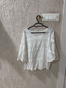 White Chikankari top