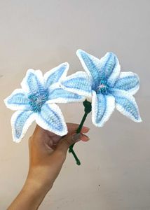 crocheted blue shades lilies
