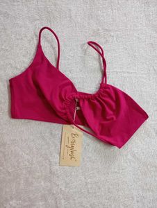 Magenta Cutout Crop Top