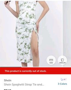 (Shein)Spaghetti Strap Tie-Up Dress