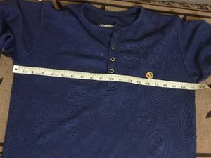 Navy Blue Textured T-shirt