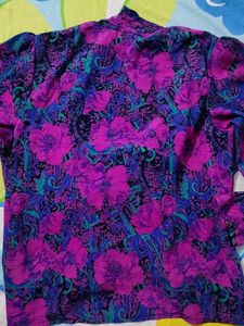 Vibrant Floral Print Long Sleeve Top
