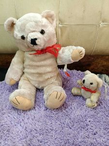 Vintage 80s Collectible Teddy bear plush with baby
