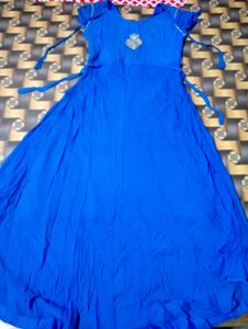 festive beautiful bright blue gown