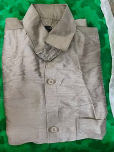 Silver colour Silk Shinny Shirt