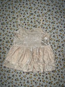 Creamy Peplum Cami Transparent Top