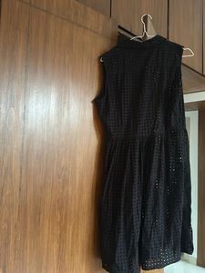 Chic Black Eyelet Dress