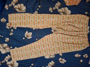 Peach Floral Print Kurta with Pants