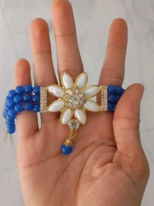 Blue Beaded Choker Necklace Set