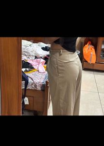 Khaki Wide Leg Trousers