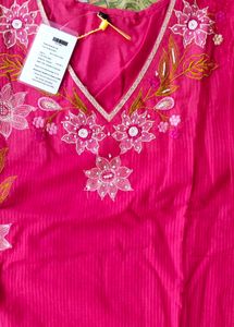 Beautiful Pink Embroidered Kurta Set