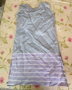 Grey Kurta with Purple Print