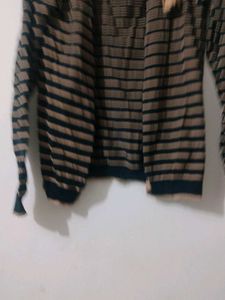 Striped Open Front Cardigan