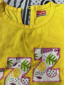 Cute Yellow Fruit Print Shorts Set