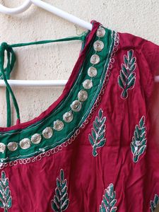 NEW MAROON EMBROIDERY KURTA