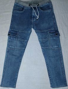 Men's Blue Cargo Jeans