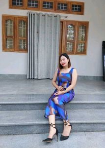 Blue Pattern Bodycon Dress