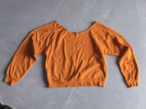 Orange Casual Long Sleeve Top