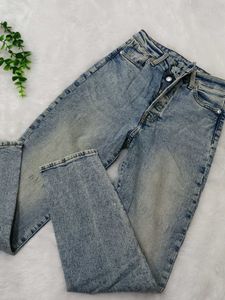 Washed Blue Mom Jeans