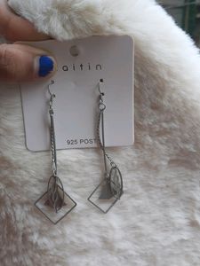 Women Drop Earrings Silver Color