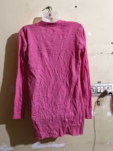 Pink Button-Down Cardigan Sweater