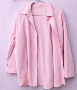 Pink Striped Button-Up Shirt